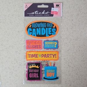 Birthday Party Scrapbook Memory Book Stickers